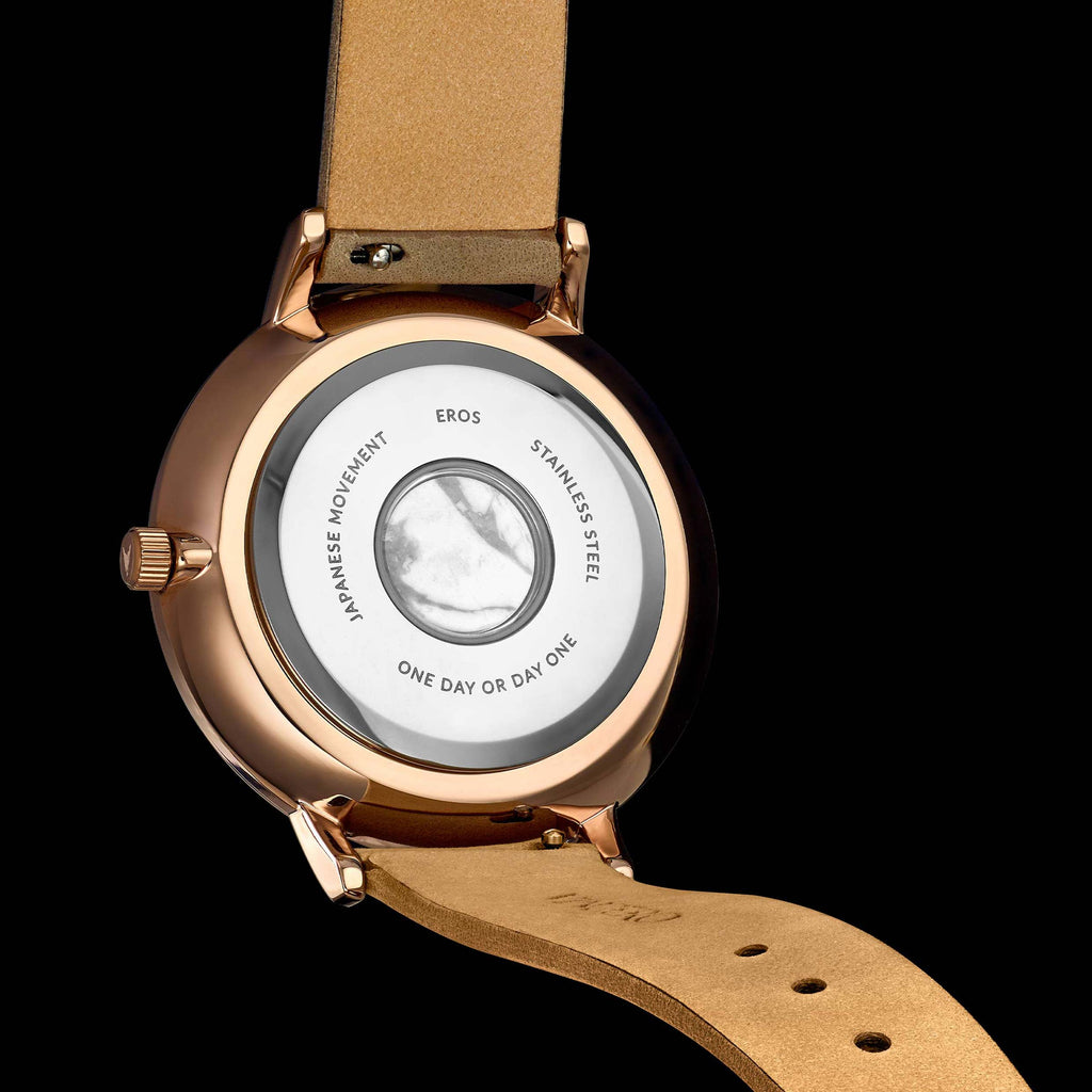 Eros Limited Release Watch in Rose and Taupe Italian Leather