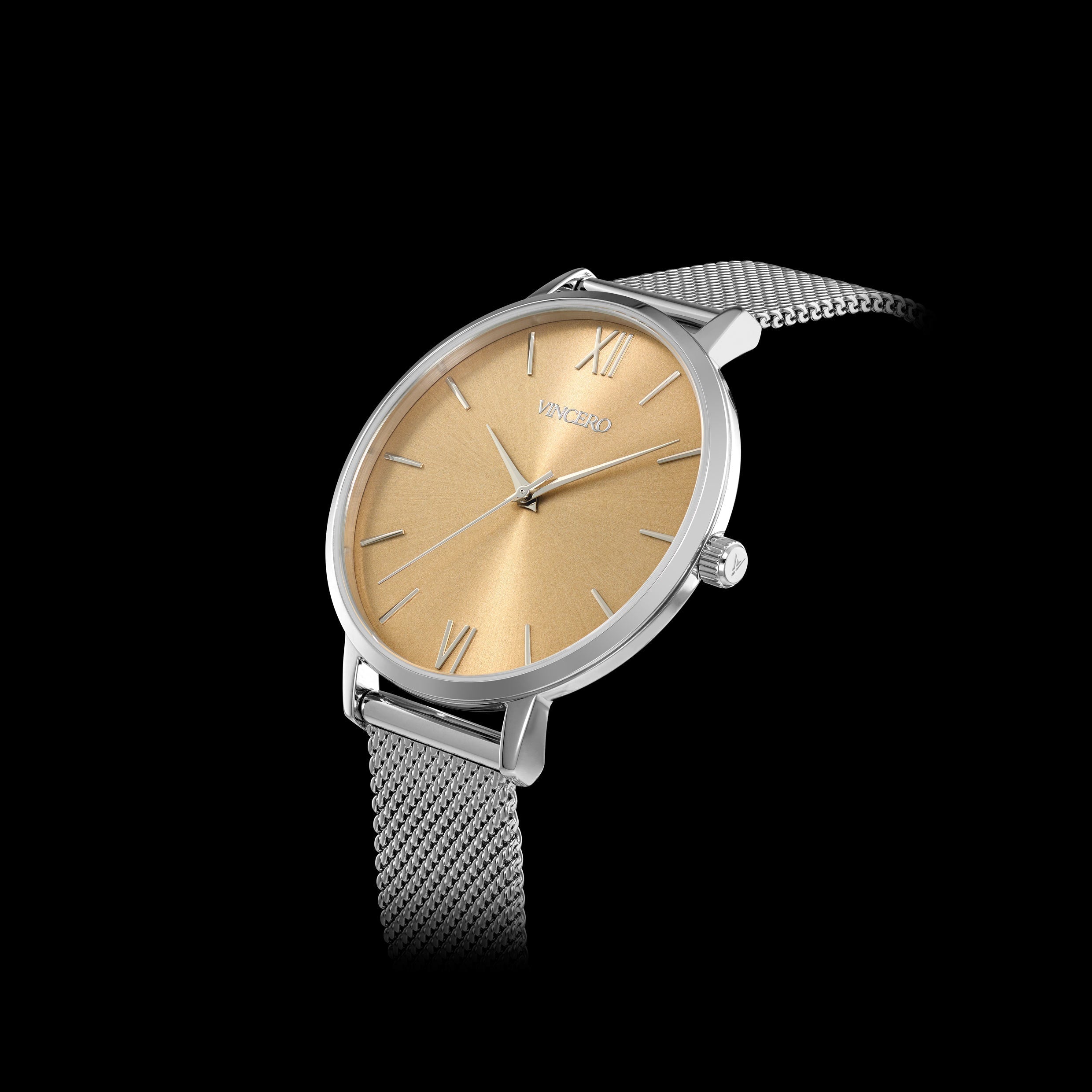 The Eros Mesh Bronze 38mm Minimalist Dress Watch