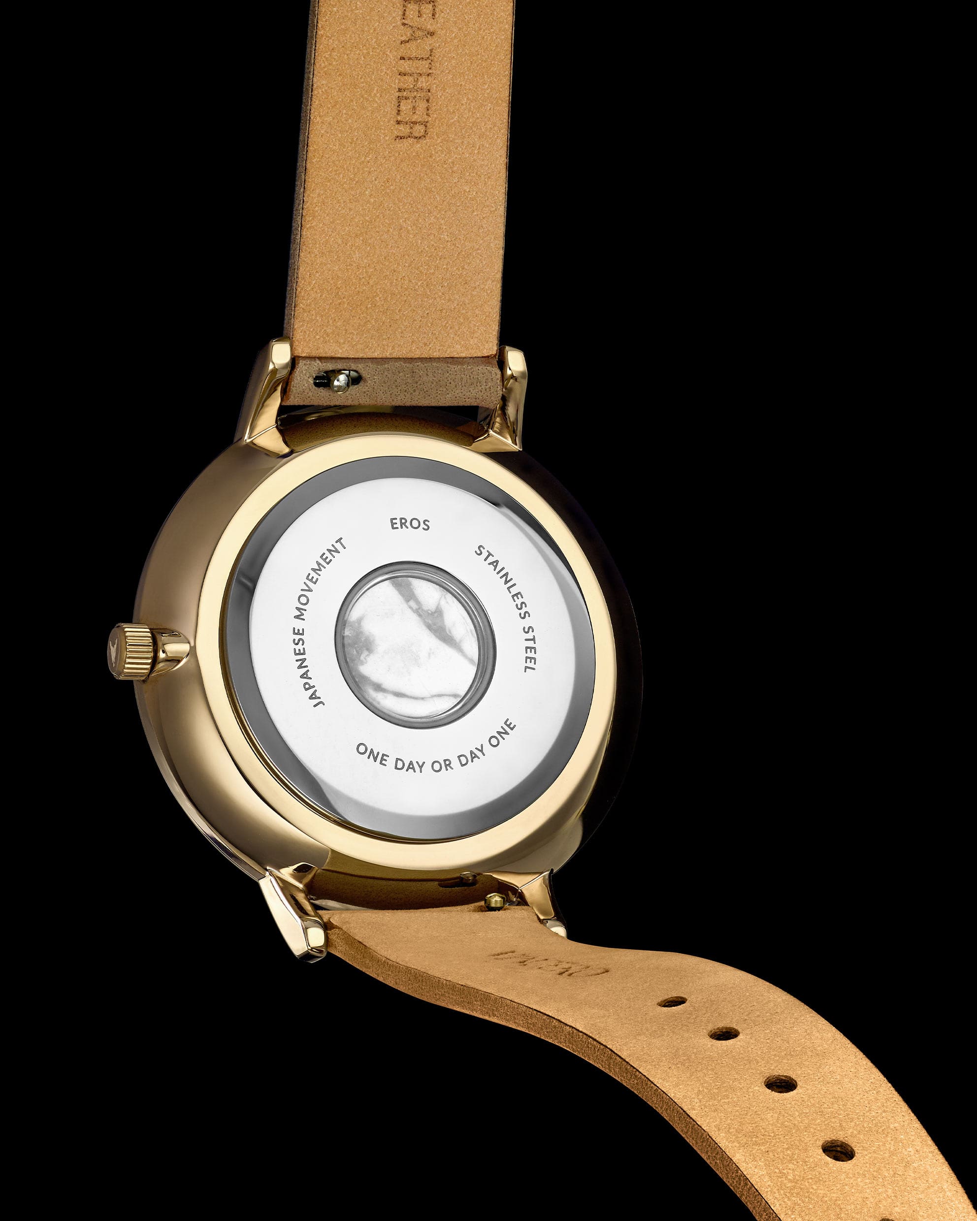 Eros Mesh Petite Gold Satin Finish Watch 33mm