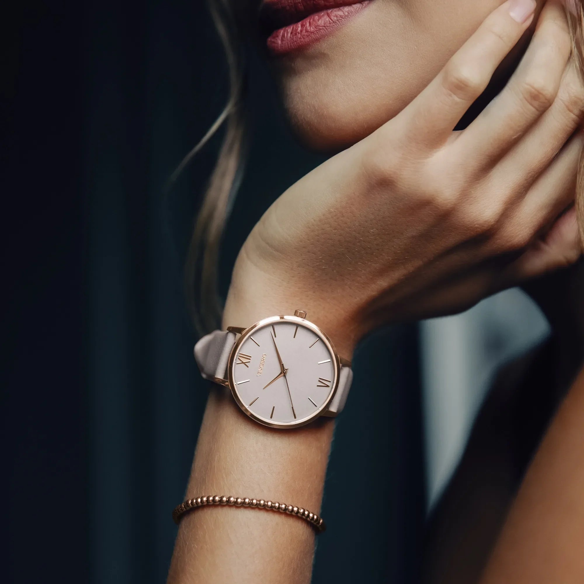 Eros Petite Watch in Rose Gold and Taupe - 33mm Case