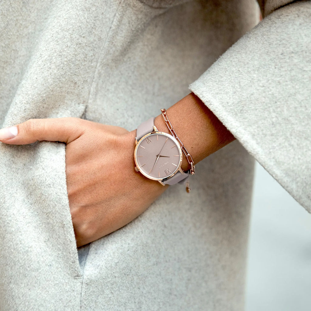 Eros Limited Release Watch in Rose and Taupe Italian Leather