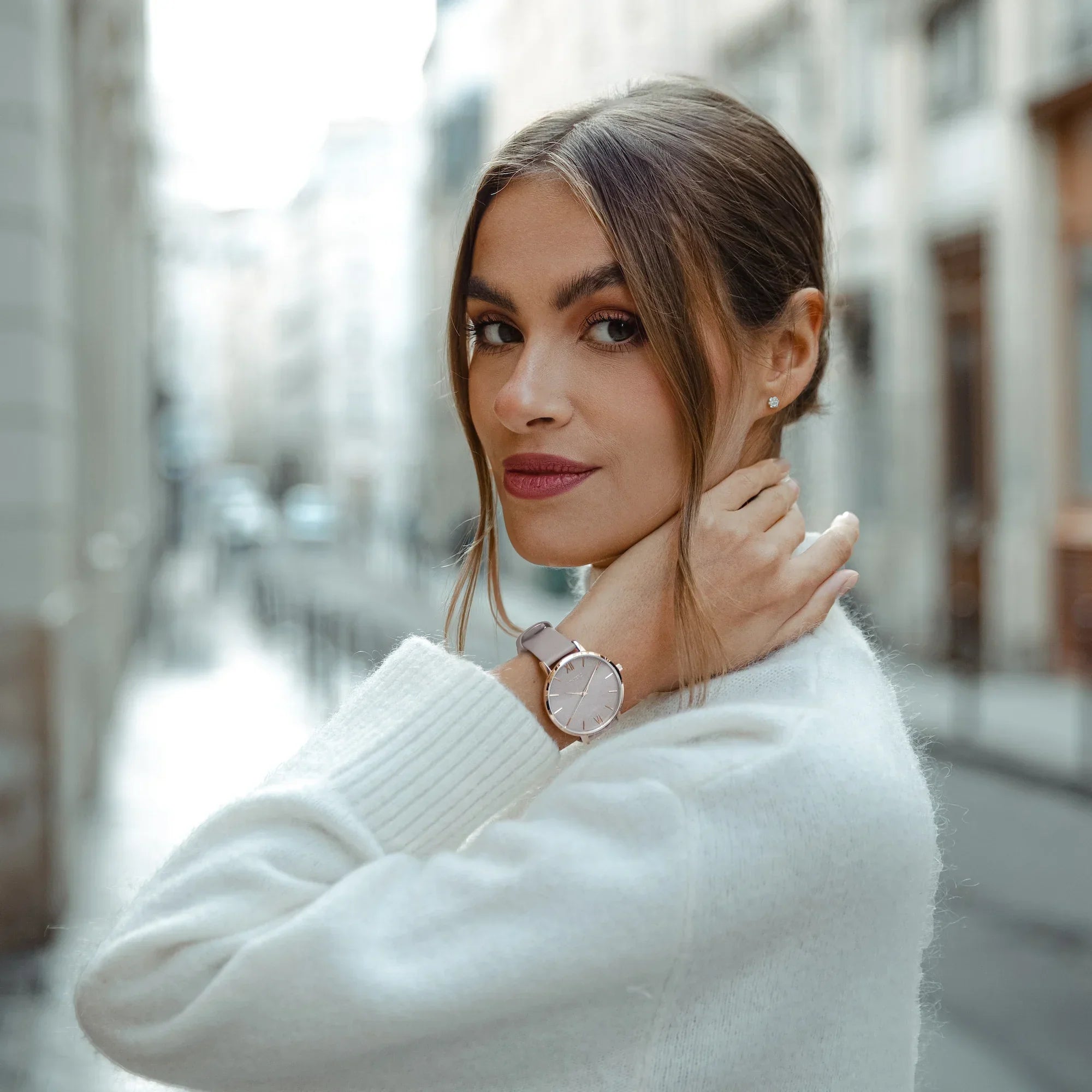 Eros Petite Watch in Rose Gold and Taupe - 33mm Case
