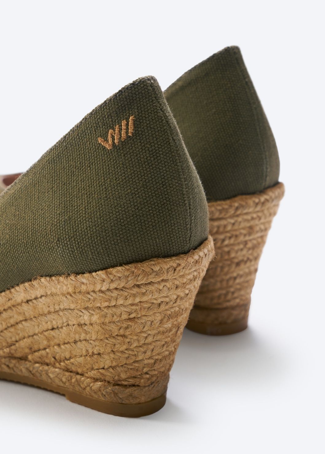 Roses Canvas V Cut Espadrille Wedges