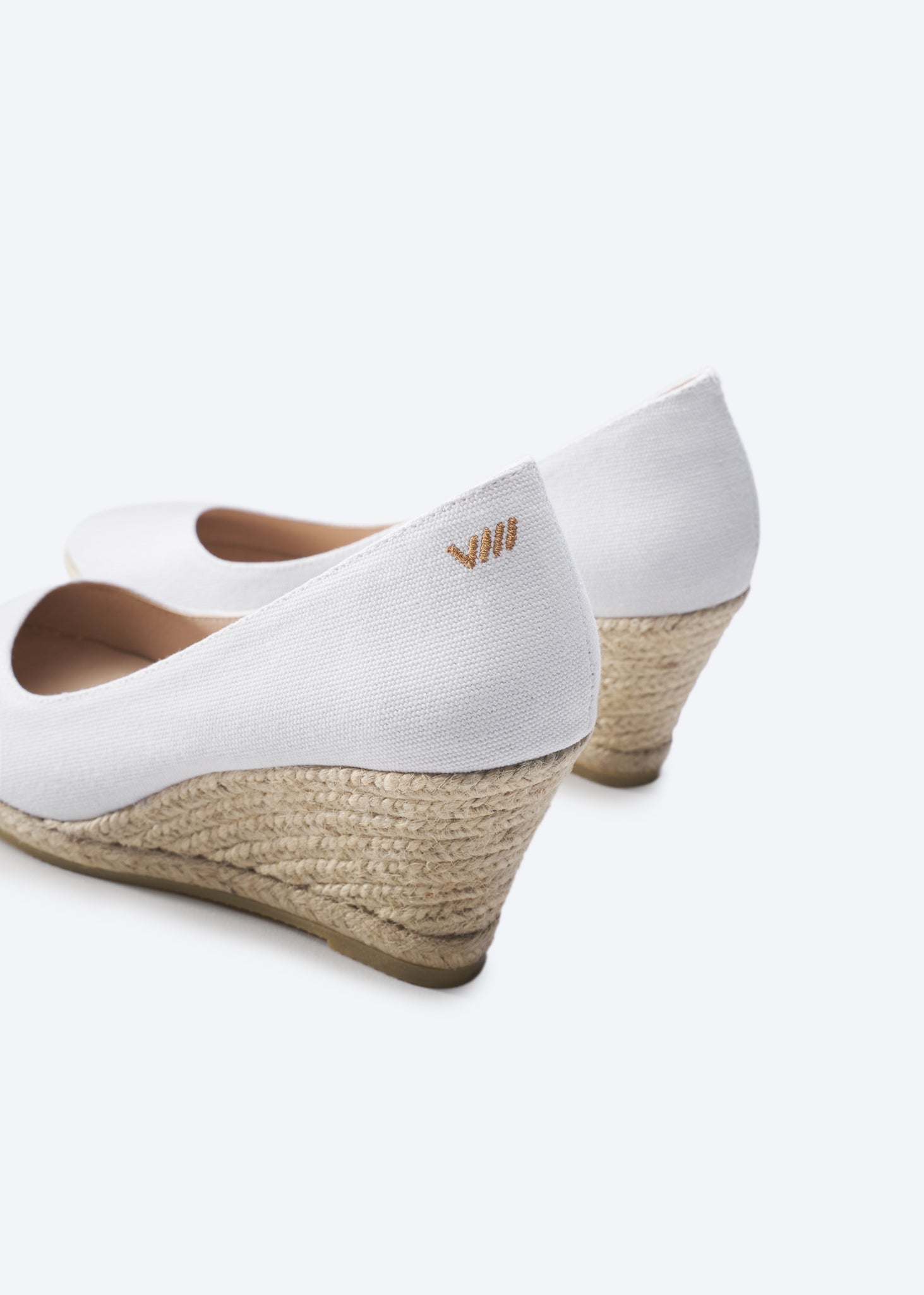 Roses Canvas U Cut Espadrille Wedges