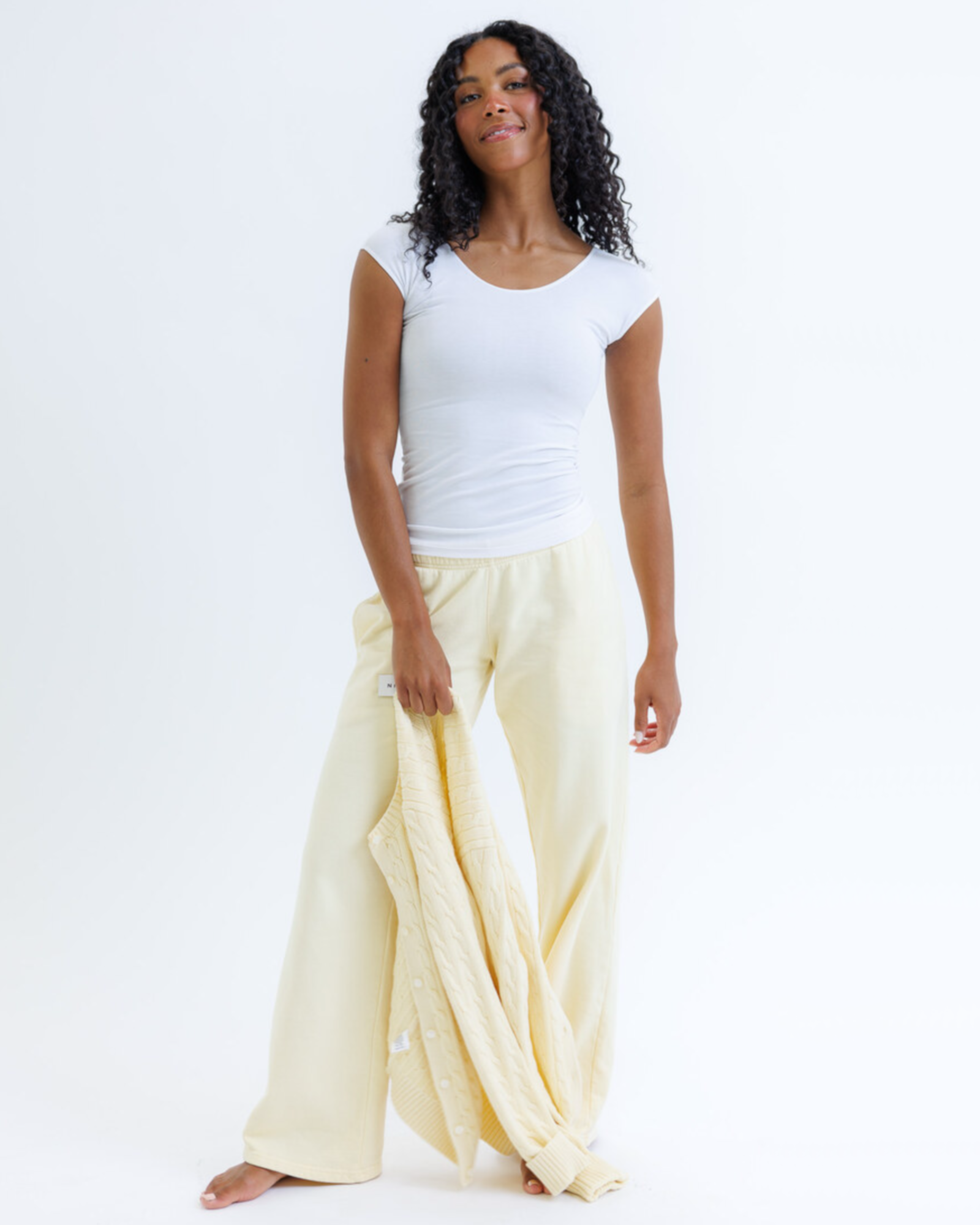 Essential Fitted Scoop Neck Tee with Cap Sleeves - Image 3