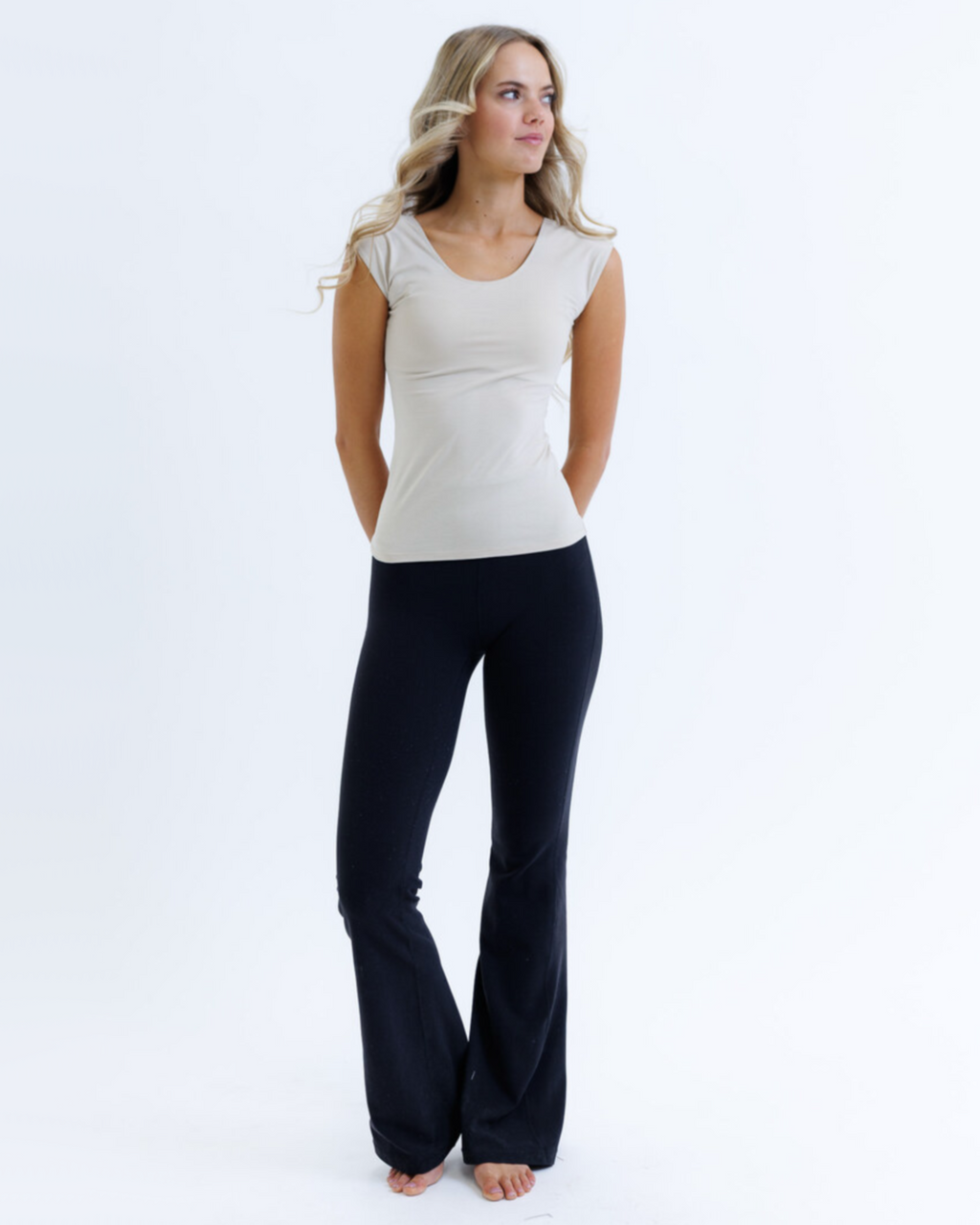 Essential Fitted Scoop Neck Tee with Cap Sleeves - Image 15