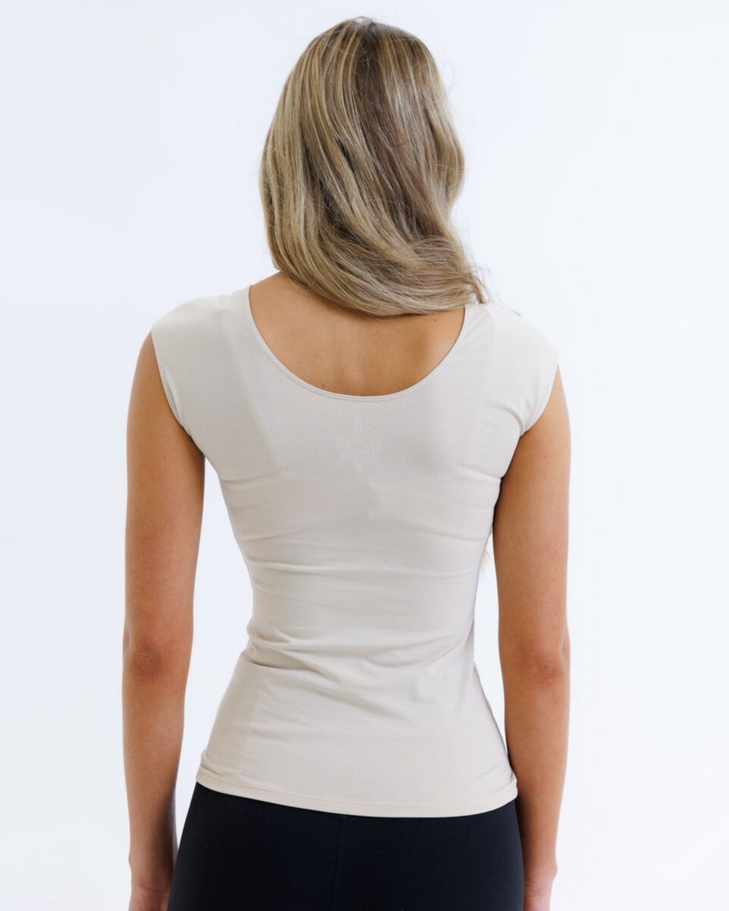 Essential Fitted Scoop Neck Tee with Cap Sleeves - Image 17