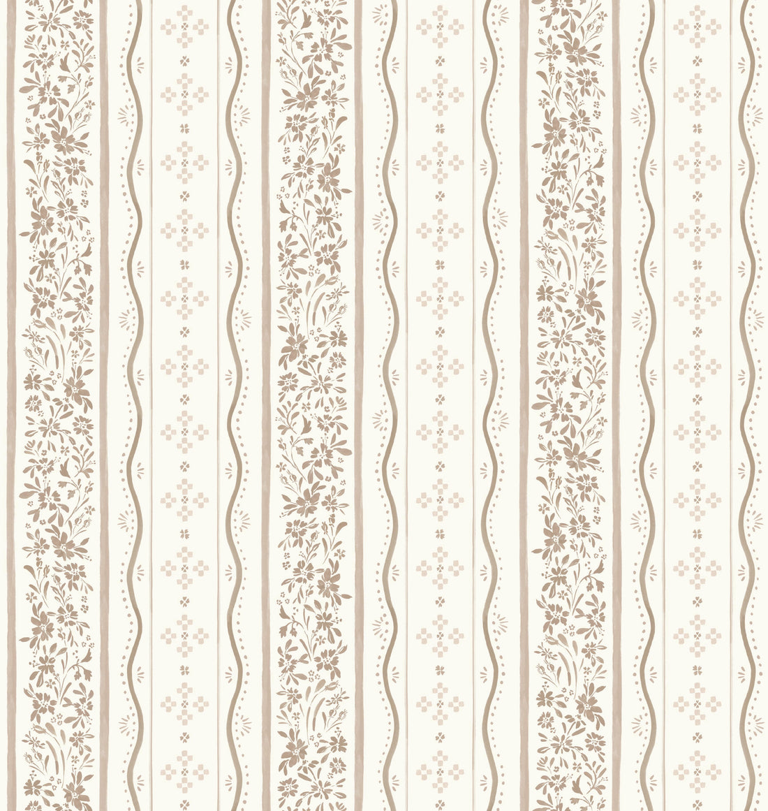 Blue White and Green Striped Traditional Wallpaper