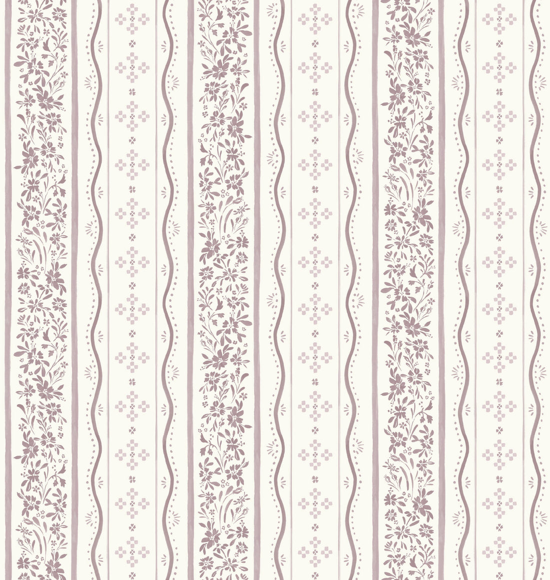 Blue White and Green Striped Traditional Wallpaper
