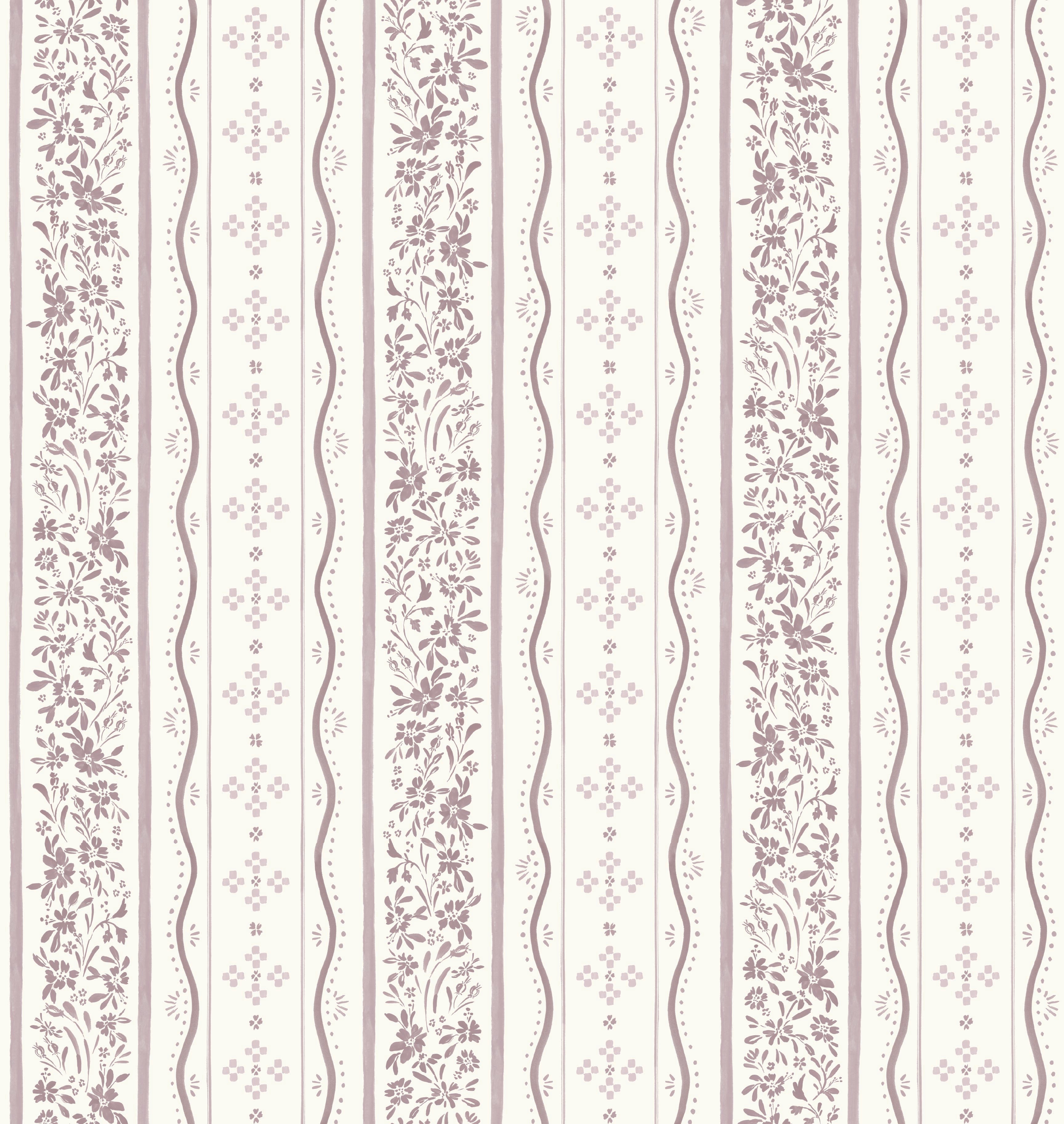 Blue White and Green Striped Traditional Wallpaper