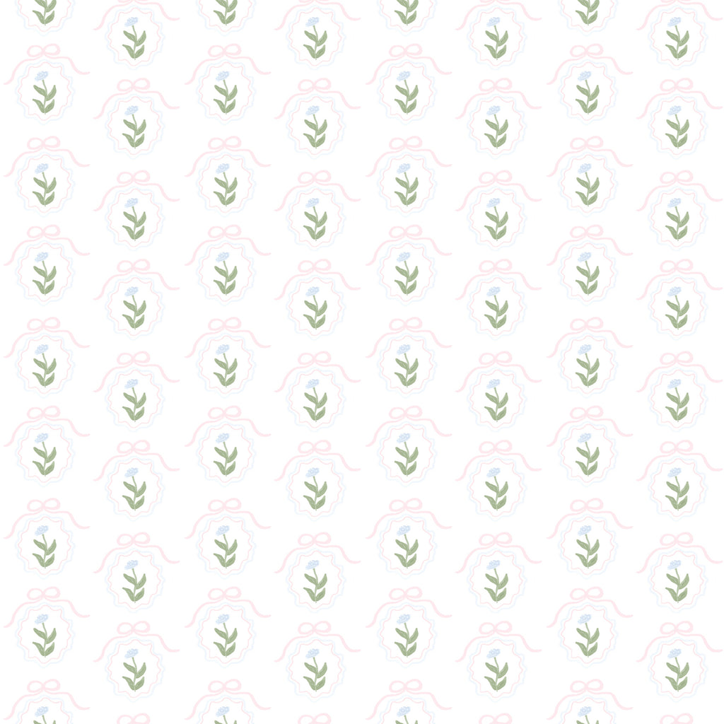 Esti Floral Removable Wallpaper - Pink, Sage-Green & White