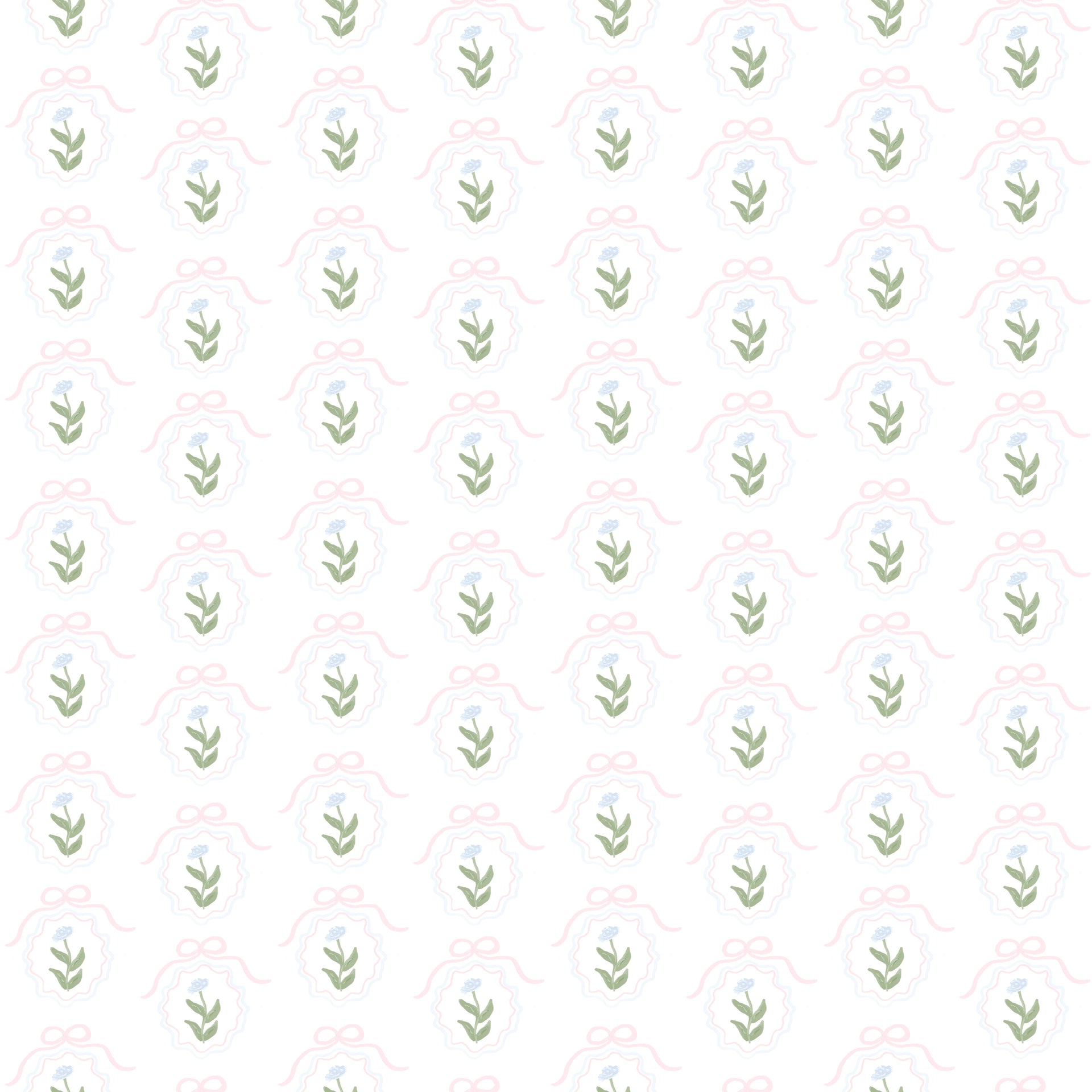 Esti Floral Removable Wallpaper - Pink, Sage-Green & White