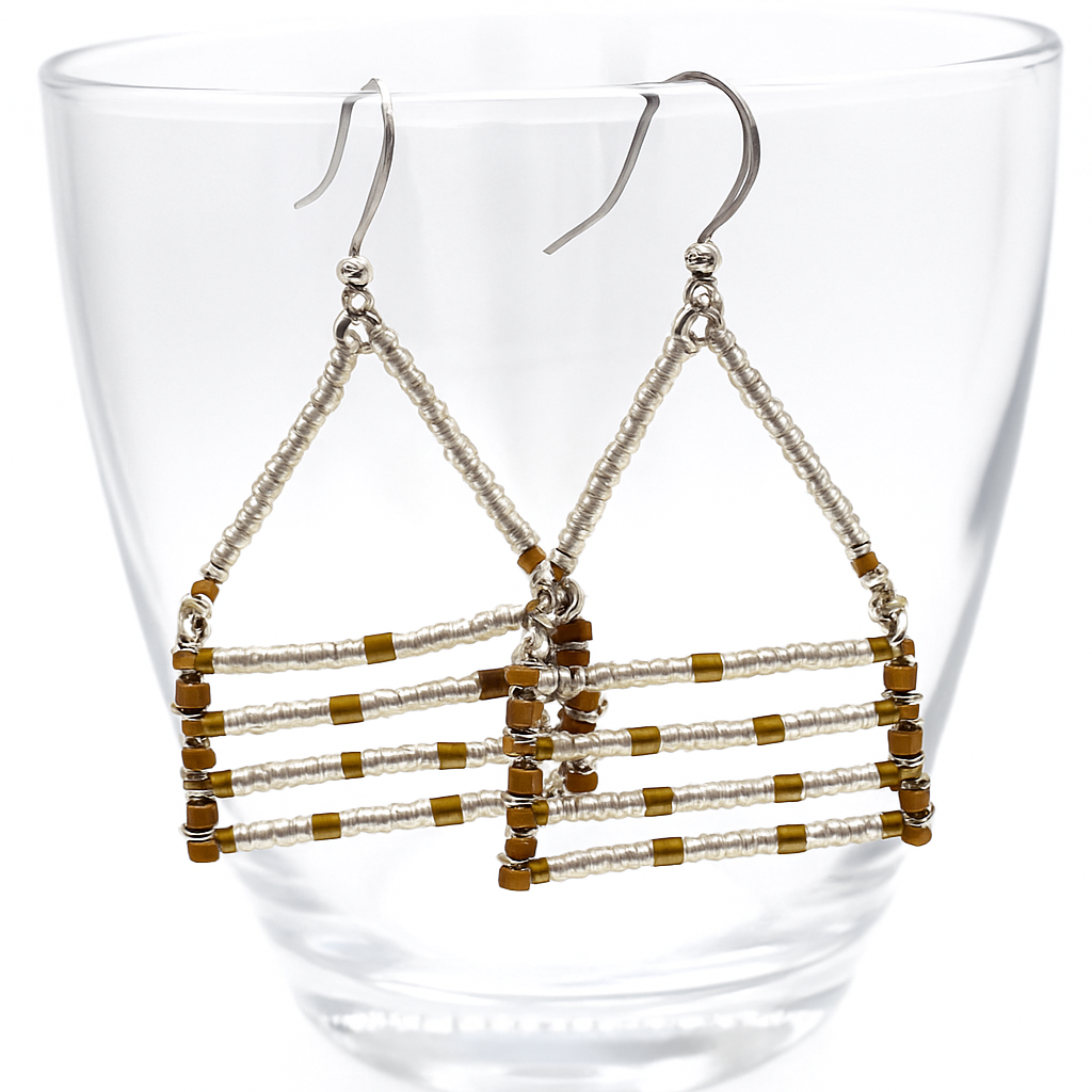 Zelalem Geometric Drop Earrings in Gold and Silver