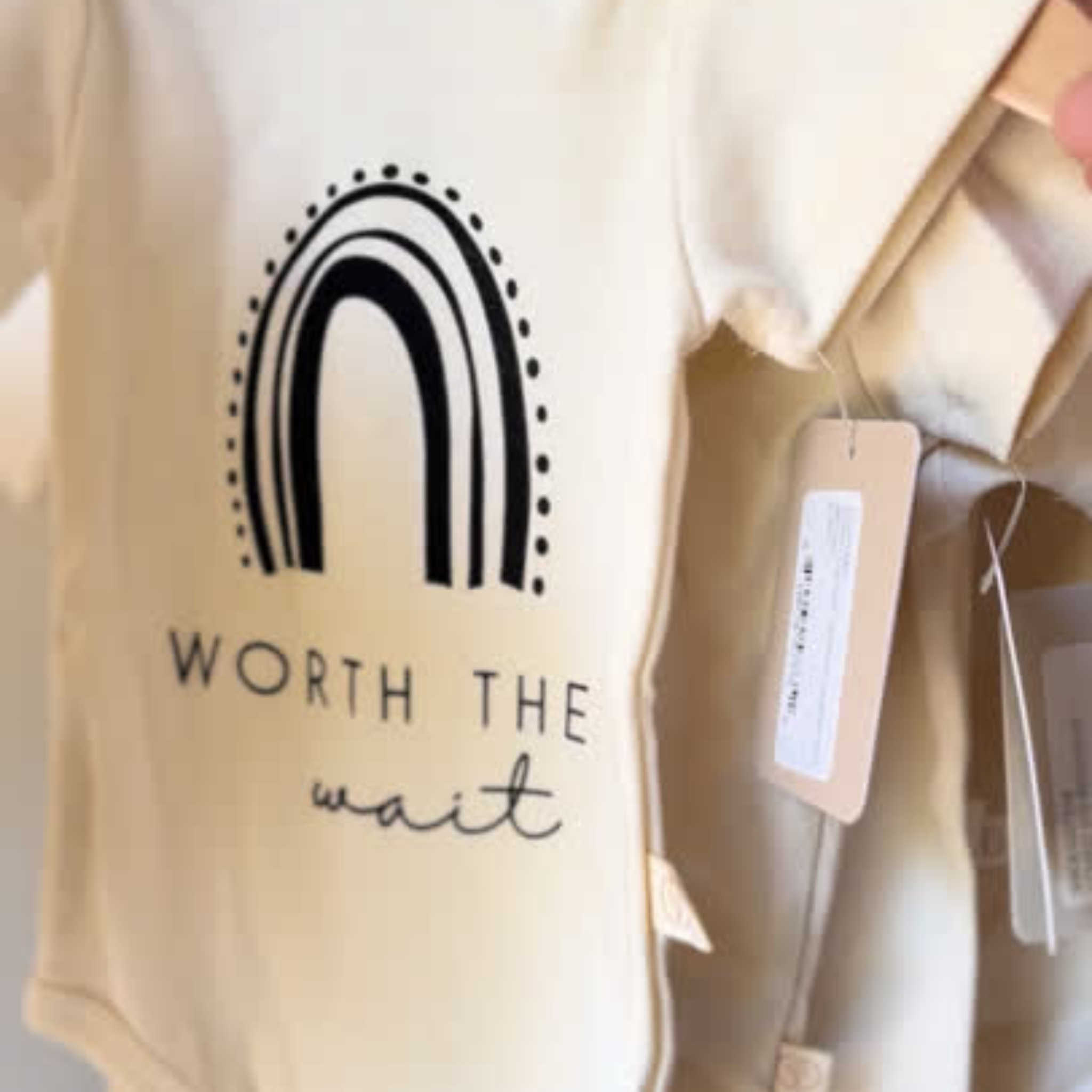 Worth The Wait Rainbow Organic Baby Bodysuit