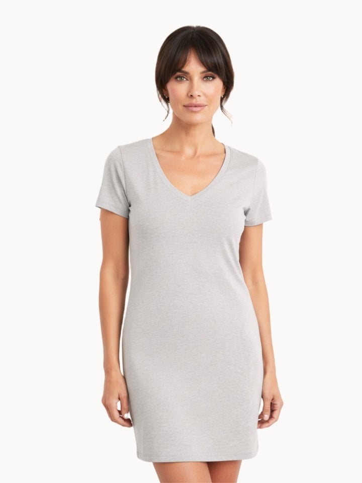 Eva V-Neck Sleepshirt in Black for Comfort and Night Sweat Relief