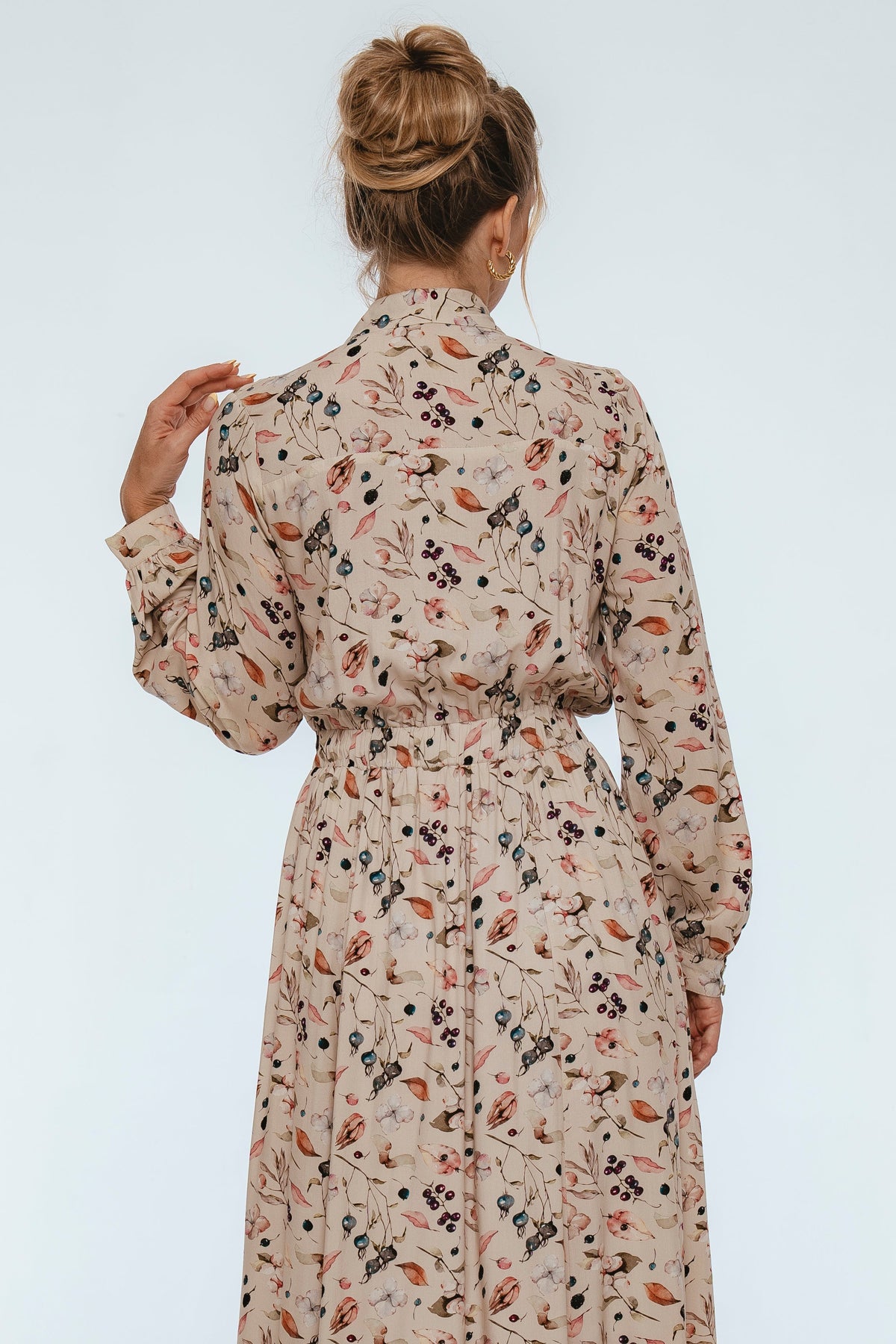 Evelina Long Sleeve Midi Dress