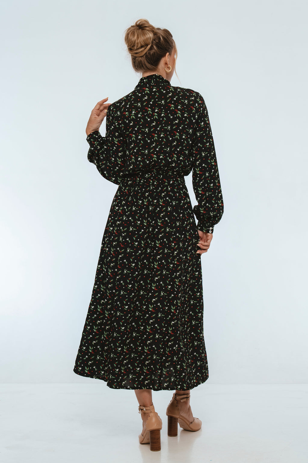 Evelina Long Sleeve Midi Dress
