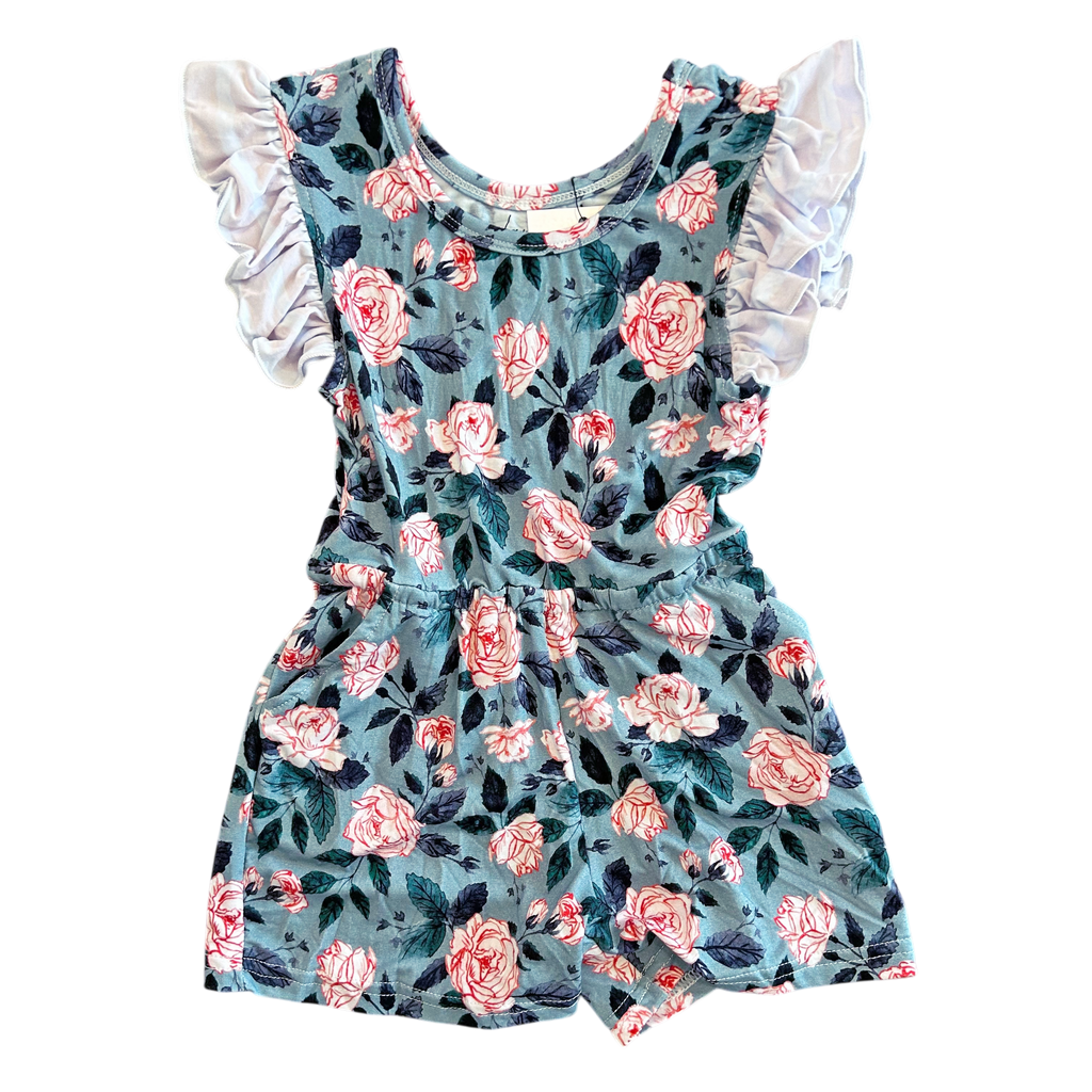 Evelyn Floral Bamboo Short Leggy Romper