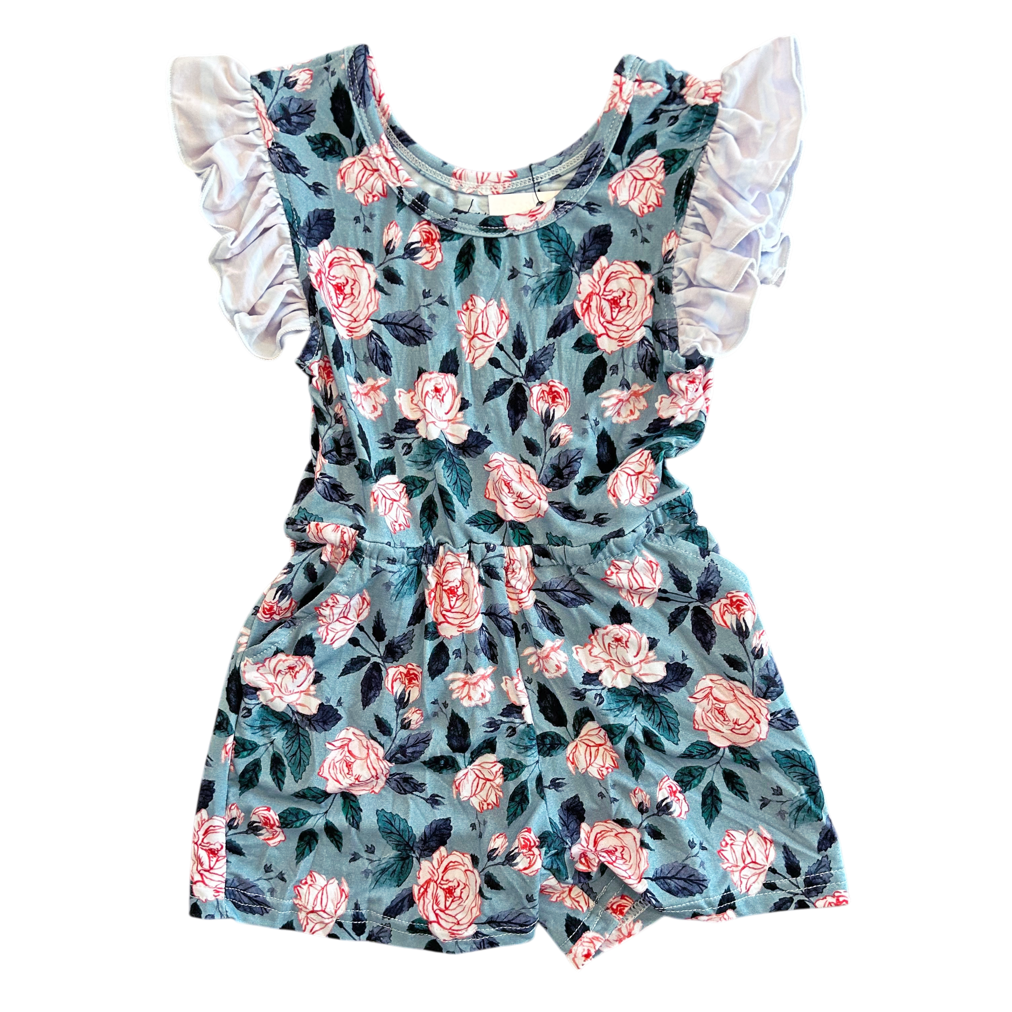 Evelyn Floral Bamboo Short Leggy Romper