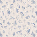 Everette Floral Wallpaper in Blue, White and Beige