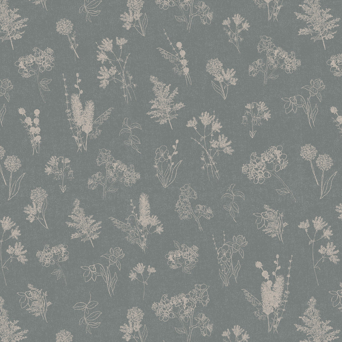 Everette Floral Wallpaper in Blue, White and Beige