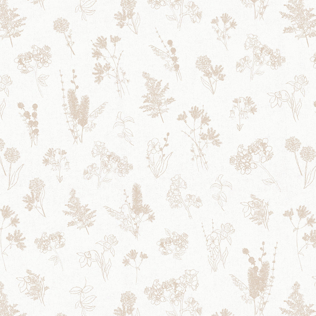Everette Floral Wallpaper in Blue, White and Beige