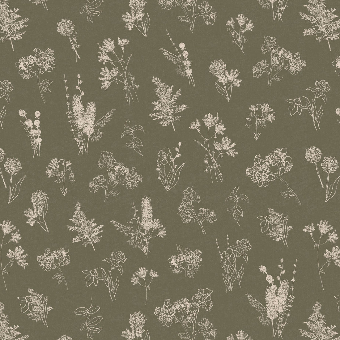 Everette Floral Wallpaper in Blue, White and Beige