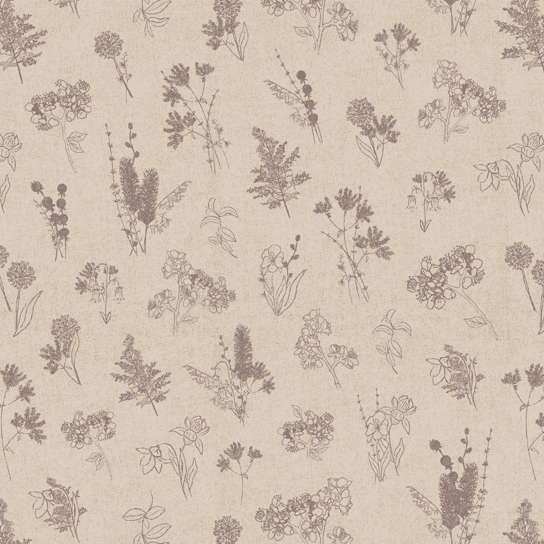 Everette Floral Wallpaper in Blue, White and Beige