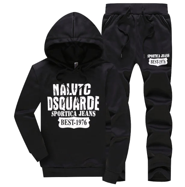 Men's Hooded Sweatshirt and Down Jacket Three-Piece Set