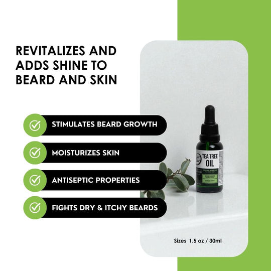 Tea Tree Beard & Hair Oil for Hydration and Growth, 30ml