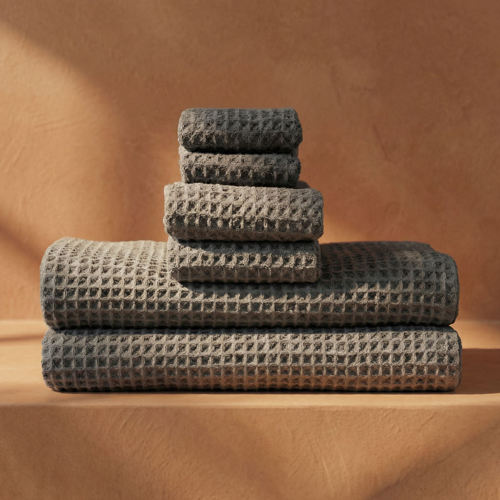 Sedona White Cotton Waffle Weave Bath Towel