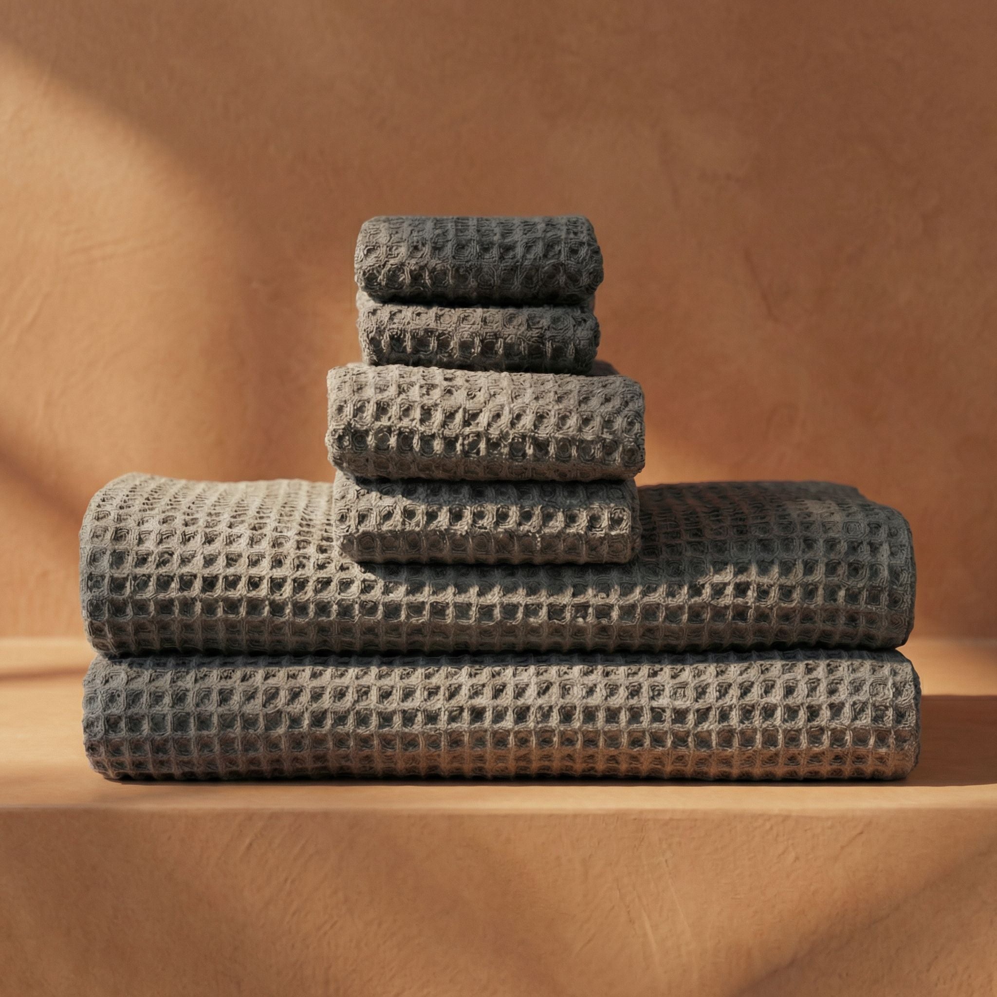 Sedona White Cotton Waffle Weave Bath Towel