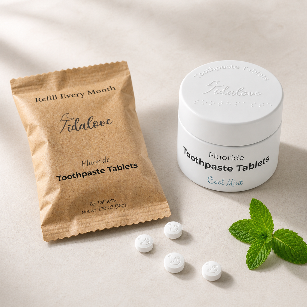 Fluoride Cool Mint Toothpaste Tablets — 1 Month