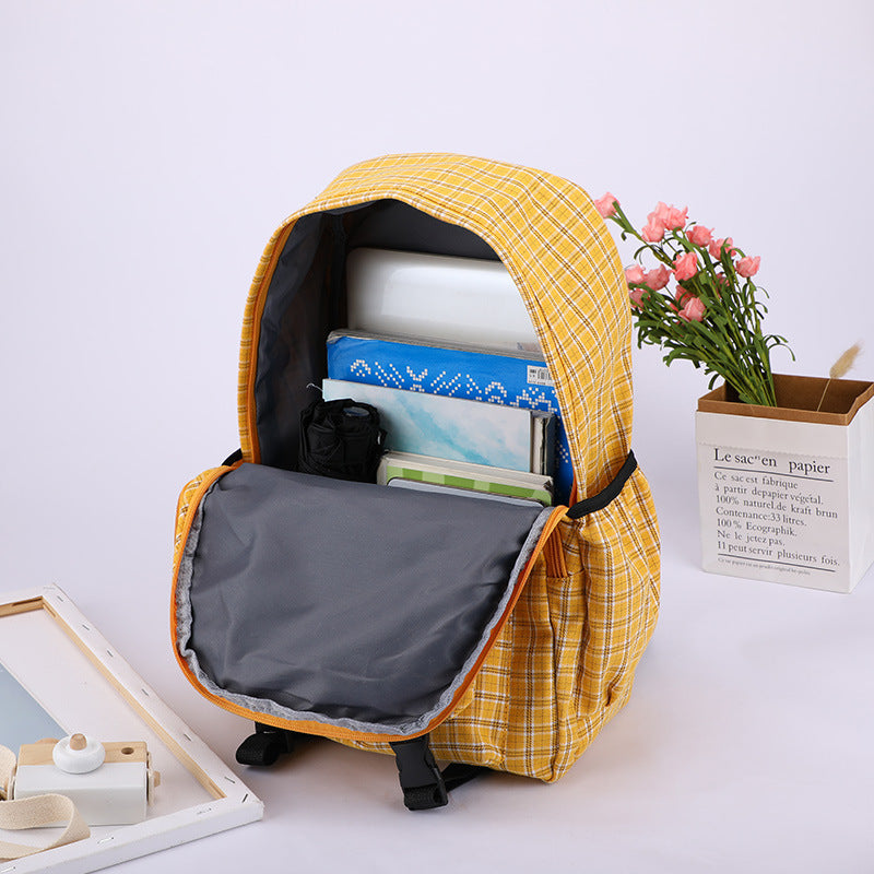 Harajuku Plaid School Backpack - Large Capacity Student Bag - Image 3