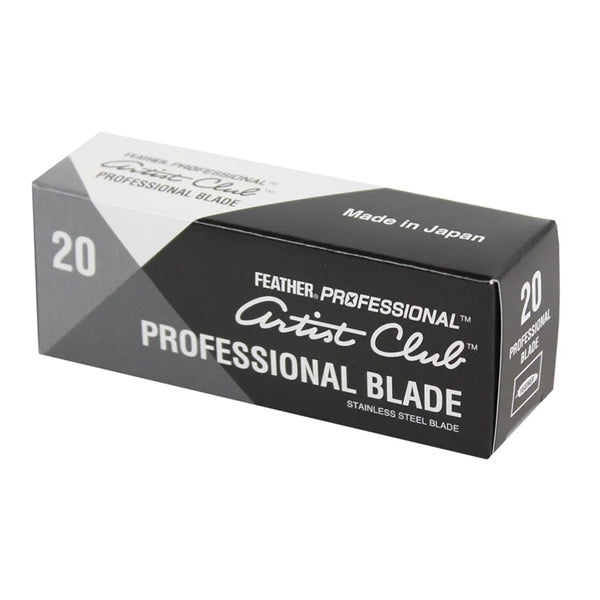 Feather Artist Club Professional Blades 20-pack retail packaging for barbers