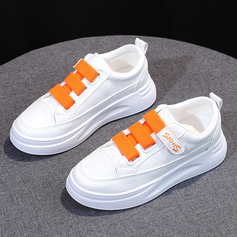 Women's Trendy White Platform Sneakers with Adjustable Straps - Image 4