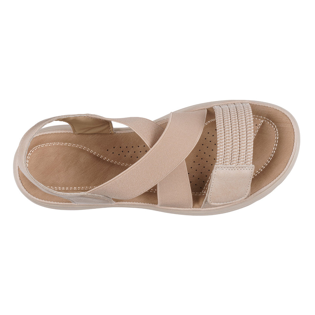 Women's Nude Elastic Comfort Flat Sandals