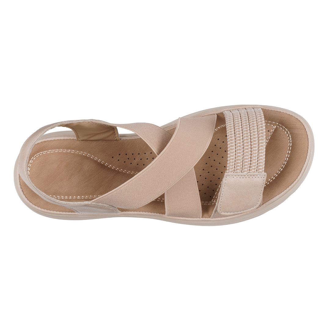Women's Nude Elastic Comfort Flat Sandals