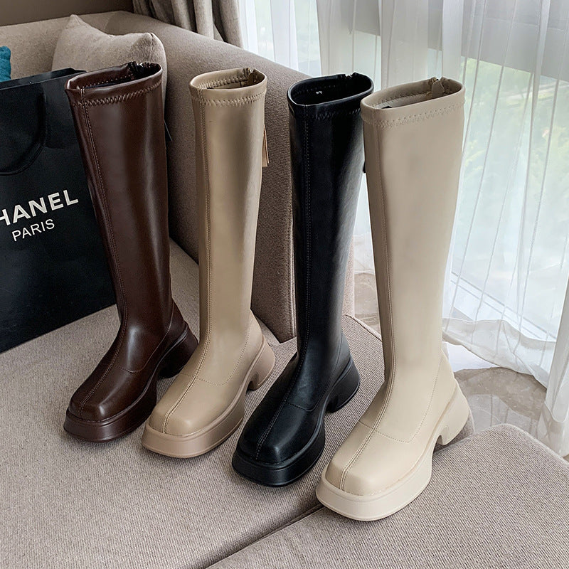 Women's Harajuku Style Chunky Platform Knee-High Boots - Image 5
