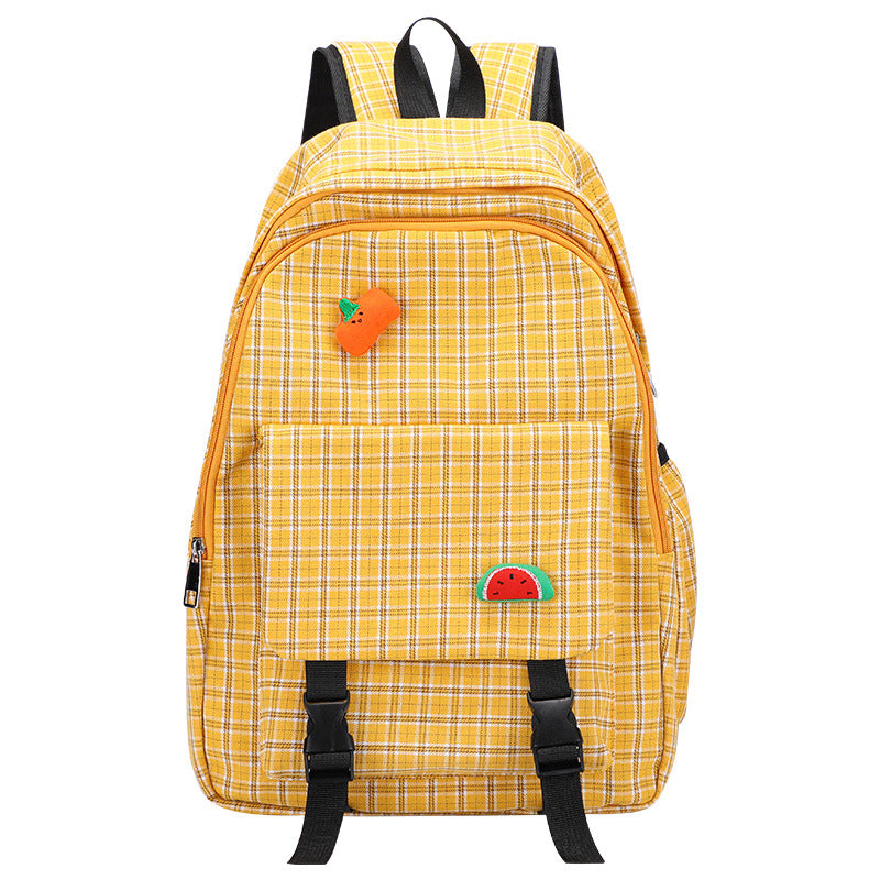 Harajuku Plaid School Backpack - Large Capacity Student Bag - Image 5