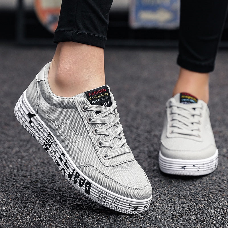 Women's Harajuku Vulcanized Lace-Up Sneakers with Heart Print - Image 8