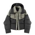 Women's Harajuku Patchwork Denim & Puffer Hooded Jacket - Image 7