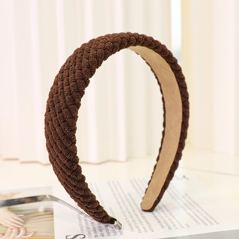 Stylish Corduroy Padded Wide Headband - Chic Hair Accessory - Image 9