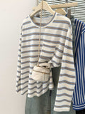 Women's Striped Long Sleeve T-Shirt with Chest Pocket - Image 6