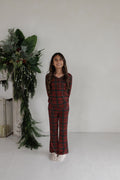 Youth Flare Bamboo Pajamas | Christmas Plaid