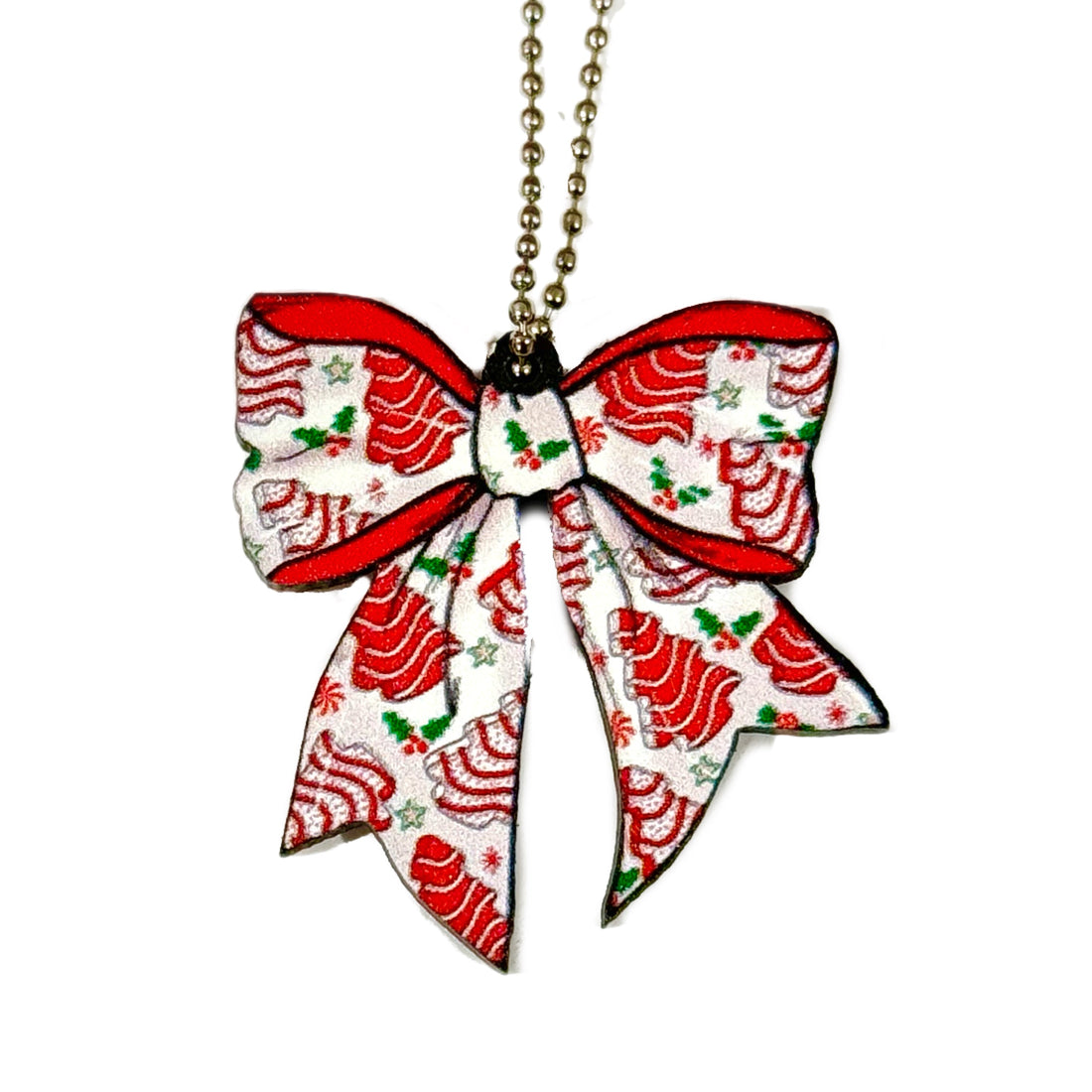 Christmas Cakes Bow Charm - Tumbler Handle Charm