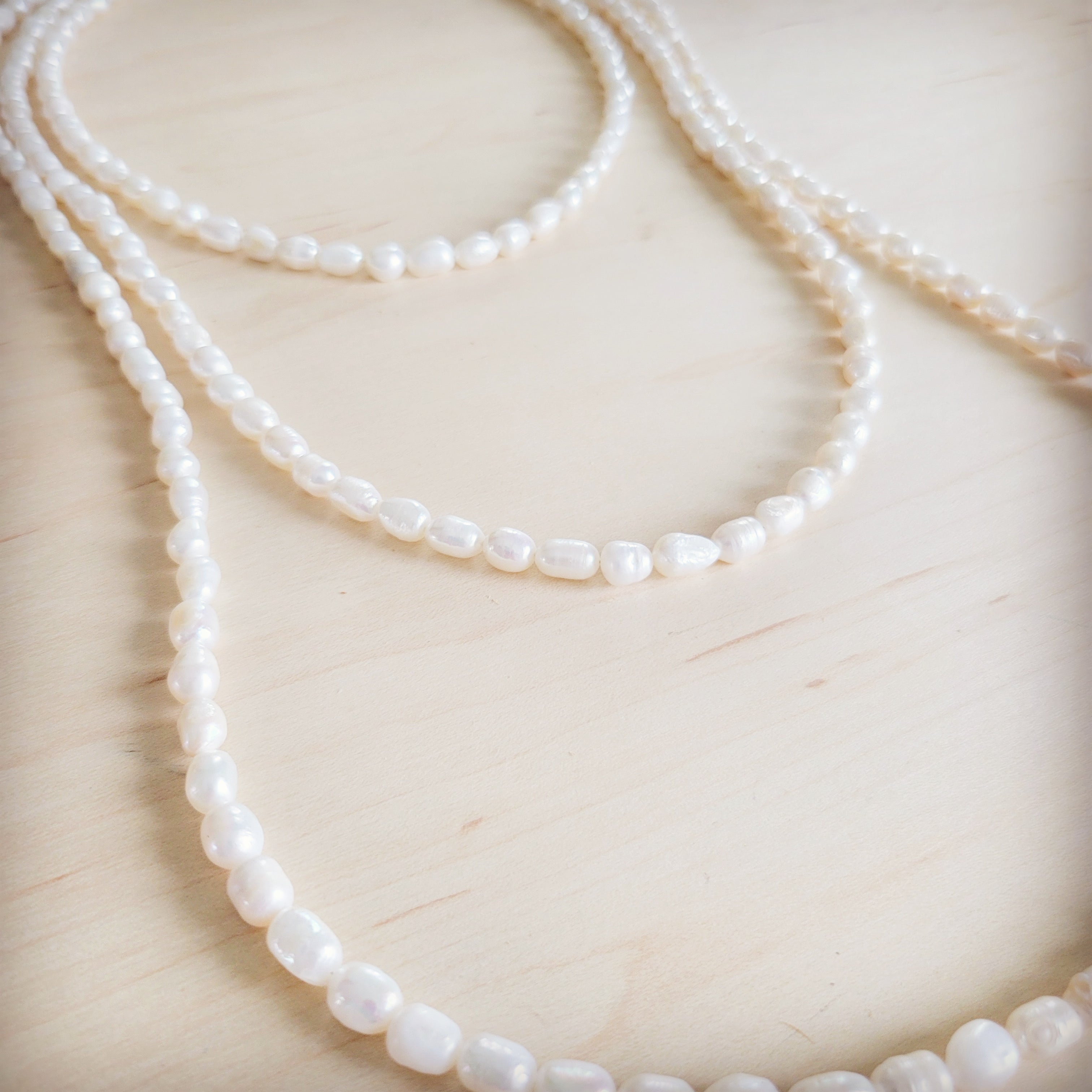 Genuine Freshwater Pearl Triple Strand Layered Boho Necklace 263r