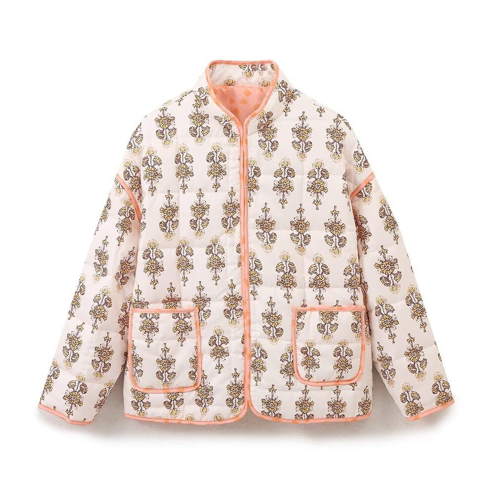 Women's Harajuku Floral Quilted Cotton Jacket - Casual & Chic Outerwear - Image 5