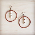 Western Copper Hoop Earrings w/ Genuine Freshwater Pearls 200bq