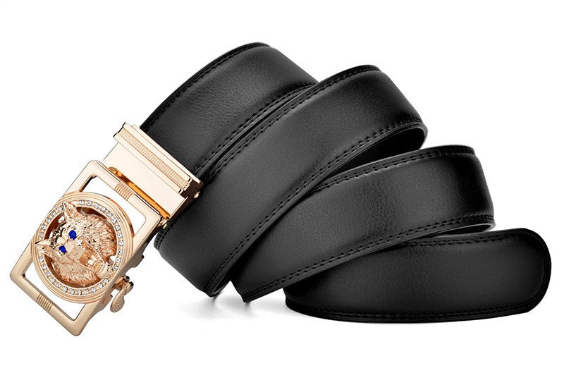 Wolf Head Leather Belt with Automatic Buckle for Harajuku Style - Image 7